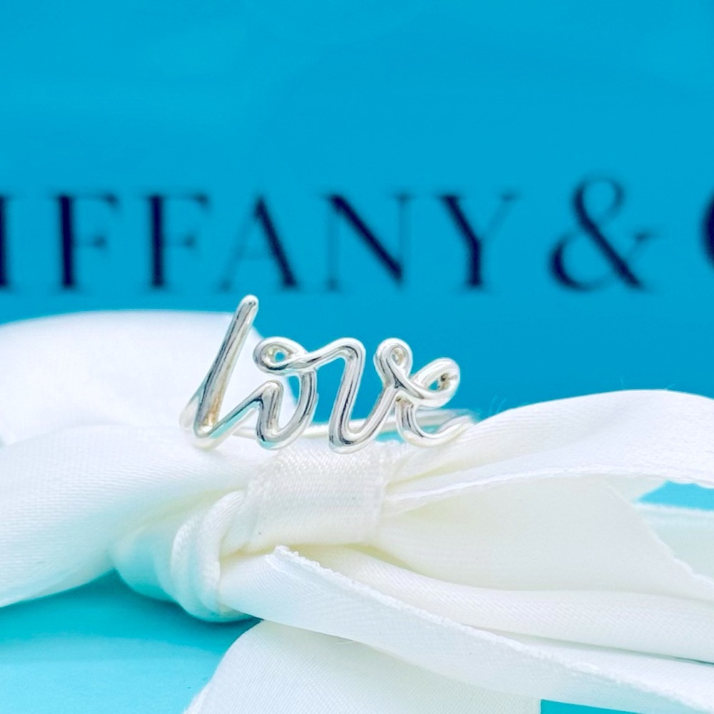Tiffany & Co.  SS Picasso Graffiti Love Ring Size 8 - Picture 4 of 12